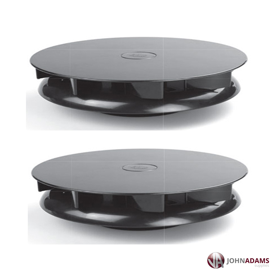 2 x Wind Driven Roof Vent BLACK Plastic Van Dog Vehicle Car Air Low