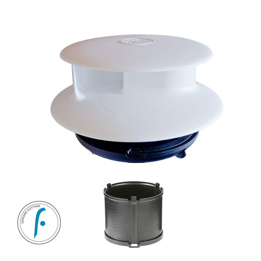 Flettner TCX2 WHITE with Adaptor Wind Driven Van Roof Vent Narrow